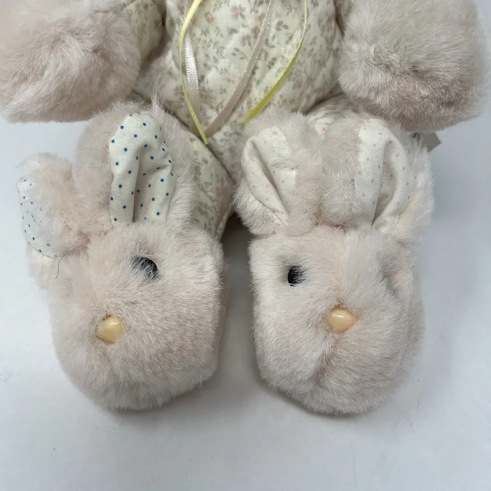 Commonwealth Quilted Bunny Plush rabbit Slippers floppy ears 8